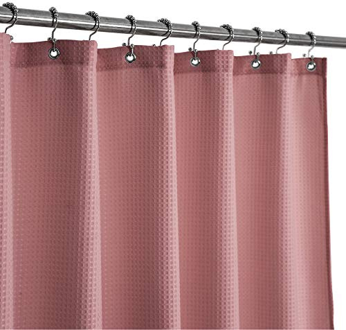 Barossa Design Duschgardin i präglat tyg för hotell, lyxigt spa, 230 g/m² slitstarkt tyg, vattenavvisande, 180 x 183 cm, blek mallow