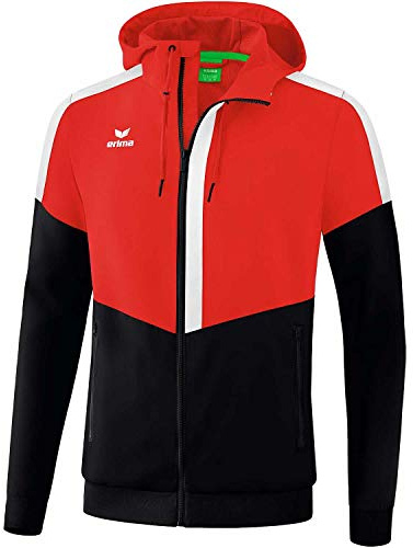 Erima Squad Veste d'entraînement à capuche Homme Rouge/Noir/Blanc FR: XL (Taille Fabricant: XL)