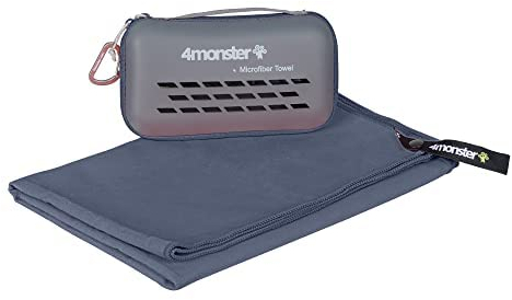 4Monster Microfibre Travel Towel - Quick Dry, Lightweight, Ultra Soft, Super Absorbent Compact Camping Towel for Sports, Gym, Beach, Camping, Yoga, Swimming, Hiking