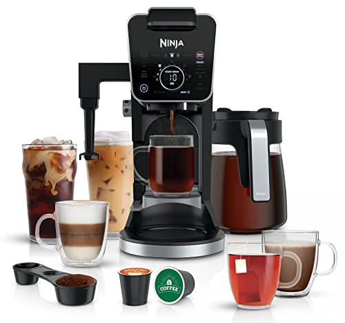 Ninja Drip Coffee Maker With K Cup Combo, DualBrew Pro Specialty Coffee System, Coffee Machine Compatible with K-Cup Pods, 12 Cup Single Serve Coffee Makers with Paper Filter, CFP301