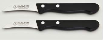 Marsvogel 2 x Küchenmesser, gebogen (hohle Wate) Klinge: 2.1/2“ / 6 cm Griff: POM schwarz