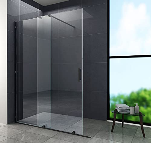 Glasdeals Inh. Lars Apitius Duschwand TRAVERSO Schwarz 8 mm 160 x 200 cm