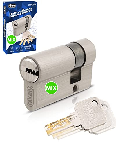 GERCAR Pro Schließanlage DIY MIX Halbzylinder 30/10 Schließzylinder gleichschließend nach wunsch kombinierbar - Zylinderschloss 40 mm - A:30 B:10 - selbst zusammenstellen mit einem Schlüssel