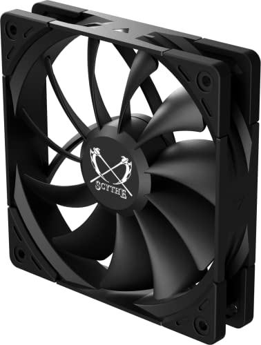 Scythe Kaze Flex II 120 PWN - 1200 RPM, 120mm x 25mm Air Flow Optimized Quiet Operating Computer Case Fan, Fluid Dynamic Bearing, 4-Pin Connector, Single Pack, Black
