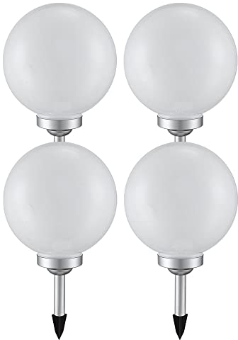 etc-shop Solarleuchte Kugel Garten Kugelleuchte Solar LED Gartendeko Solarkugel für Außen 25 cm, Leuchtdauer ca. 6-8 Stunden, H 65 cm, 4er Set