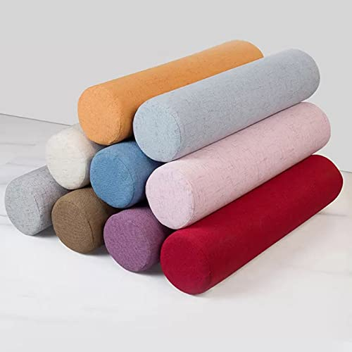 EN AyuL Kopf-/Nackenrolle, rundes Zylinderkissen, Leinen, Nachttischschutzkissen, Sofa, Couch, Armlehne, Lendenwirbelstütze, Kissen (rund, 20 x 50 cm, Beige)