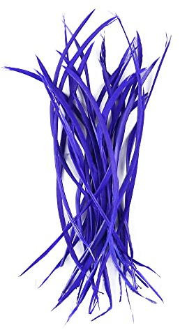 Long Fascinator Feathers Stripped Goose Biot Millinery Hats Trimmings Coloured (Royal Blue)