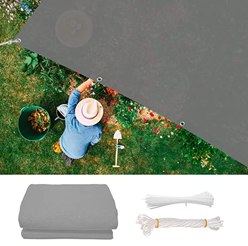 Sonnensegel Rechteck 5 x 7 m UV-Schutz 85% Schattiernetz Gewächshaus 1 × 5 m Seile für Außenbereich,Garten, Grau