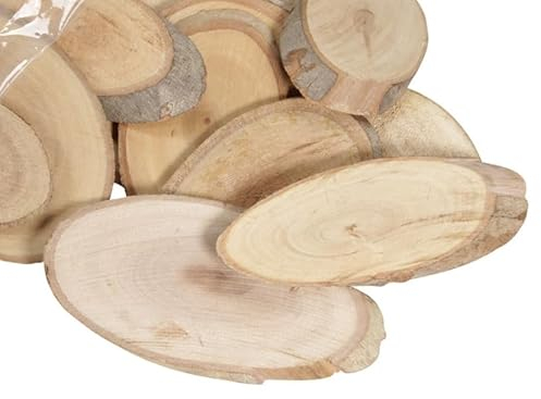 20 Stk ovale Holzscheiben 8-12cm Basteln Holzwerken Beschriften Dekoholz 20er Set Holzscheibe oval Namensschilder Hochzeit Geburtstag Gastgeschenke