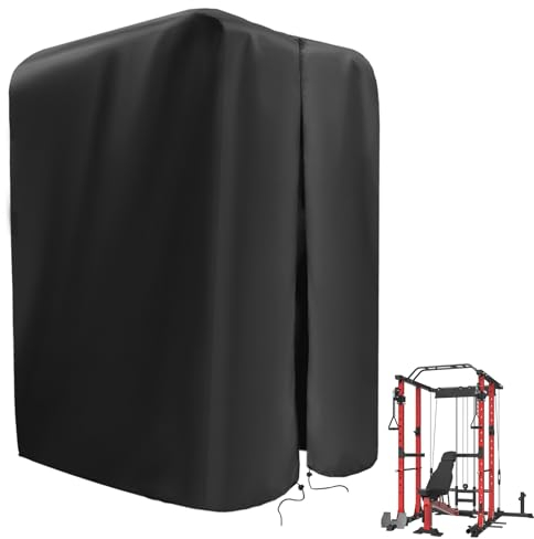 Guisong Gym Rack Cover mit wasserdichtem Reißverschluss, Schutzhülle für Kniebeugen-Rack/Gewichthebergestell/Heim-Fitness-Workout-Ausrüstung, drinnen oder draußen, 119 cm B x 170 cm T x 213 cm H