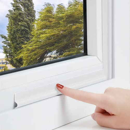 Window Draft Excluder,T Shape 393 Inch/10M White Self-Adhesive Draught Excluder for Windows, Insulation Soundproof Seal Strip for Window and Door