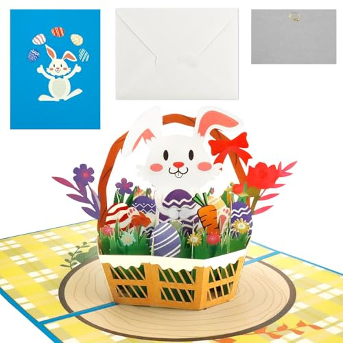 Biglietti di Pasqua,Biglietto Pasquale,Biglietto di Auguri 3D pop-up,Biglietto Pasquale 3D,Carte di Pasqua,Biglietti di Auguri con busta,Regalo di Pasqua,per Bambini