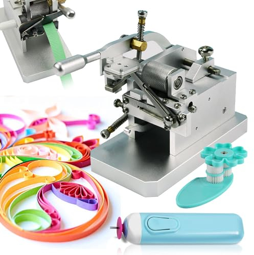 HYQNG Manuelles Papier-Quilling-Set, Fringer-Schneidemaschine mit 0,3–4 mm Verstellbarer Fransenbreite, elektrischer Quilling-Papierstift und DIY-Roller-Quilting-Werkzeuge, Quilling-Art-Hilfsset
