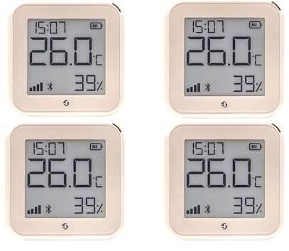 SHELLY WLAN-Temperatur- u. Feuchtigkeitssensor Plus H&T Gen. 3, BT, Ivory, 4 Stück