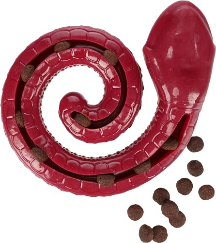 Flamingo Jouet pour Chiens Sneaky Snake enroulé Bordeaux - 17x16,2x4,3cm - avec friandises - Résistant et Amusant pour Jeux de Lancer et de Mastication