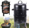 3in1 Multifunctional Smoker Grill, Räuchertonne, Holzkohlegrill, Räuchergrill mit Thermometer, für smoked, braised, grilled, 40 x 84cm, Schwarz