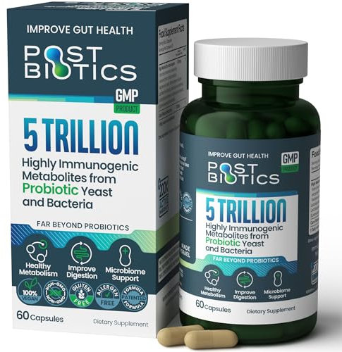 NAVEH PHARMA Adult Postbiotic Capsules for Women & Men | Postbiotics for Gut Health with 200X Ingredients Than Probiotic & Prebiotic | Immunity, Digestion & Microbiome Support & Metabolism