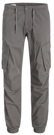 JACK & JONES Pantalon Cargo pour Homme Coupe décontractée, Gris, XL