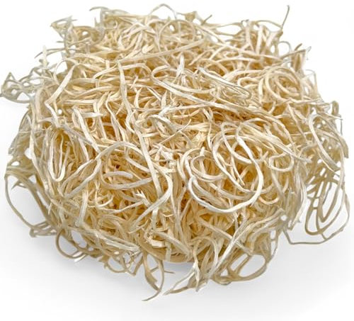 MIJOMA Erba decorativa per il fai da te: fibre di legno per fai da te, erba pasquale per nido e regali, 30 g, colori assortiti (colori naturali)