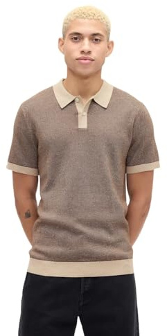 GAP Mens Shortsleeve Birdseye Polo Sweater Dark Brown 1 L
