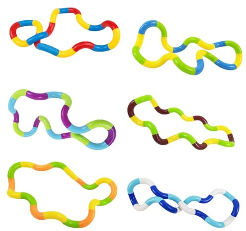 HoAhaMay 6 stycken stressreducerande twister leksaker, handlinda leksaker, avtagbar skarvning tyst, hjälper till att minska stress och ångest, autism, lämplig för vuxna och barn