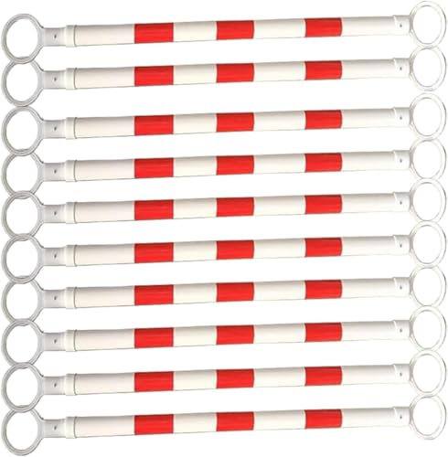 HGOuhK Conos de tráfico Cono de tráfico telescópico de plástico, Paquete de 10, Poste de conexión retráctil con película Reflectante Blanca/roja
