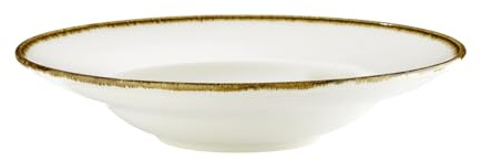 METRO Professional Plato para Pasta Ateo, Porcelana, 27 cm de Diámetro, Beige con Borde Decorativo, Apto para Microondas y Lavavajillas, Pack de 4