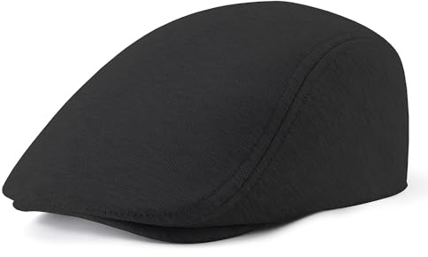 BABEYOND Schiebermütze Herren aus Baumwolle - Baskenmütze Herren Flatcap Newsboy Cap für Verschiedene Anlässe Geeignet Schwarz