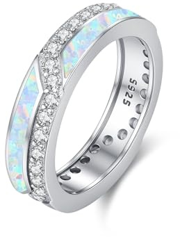 ZIPPICE vit opal ring 925 sterling silver ringar damer opal smycken för kvinnor flickor födelsedag storlek 7