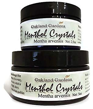 2.5oz Premium Menthol Crystals - 100% Natural Menthol Crystals - Soothing & Cool Aromatherapy & Tension Relief - By Oakland Gardens (Menthol Crystals 2.5 oz)
