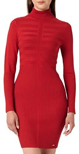 Morgan Vestido ajustado con cuello de tortuga Rojo M