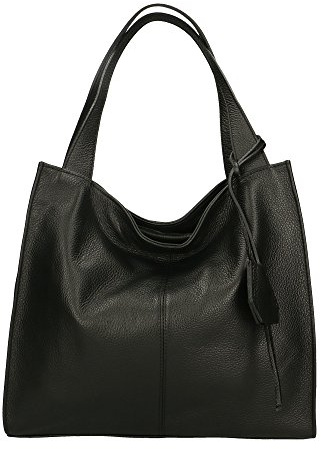 Chicca Borse Borsa a Spalla Donna in Pelle Made in italy 40x36x10 Cm