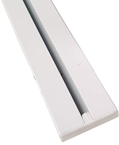 Vorhangschiene Aluminium - Weiß 1 Lauf 90cm - Flache Gardinenschiene (7mm) - inkl. Vorhanggleiter