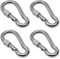 PRIOstahl Karabiner Karabinerhaken mit Sicherheitsmutter Kettenglied - 8 x 80mm x 4 Stück mit Schraubsicherung Verbindungsglied Schraubkarabiner Befestigung Hängesessel Boxsack Edelstahl V4A