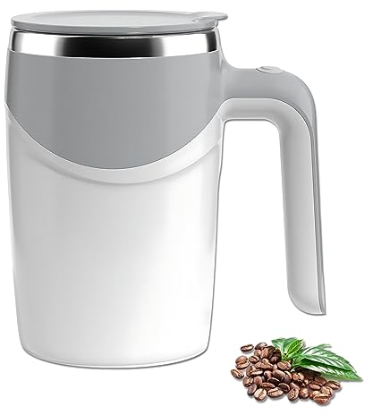FOXNSK Rechargeable Self Stirring Mug, 380ML Automatic Magnetic Stirring Coffee Mug Self Mixing Coffee Mug Magnetic Stirring Cup Rotating Home Office Travel Mixing Cup Suitable for Coffee/Milk