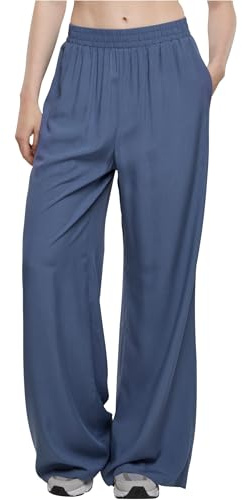 Urban Classics Women's Ladies Wide Leg Viscose Pants, Vintage Blue, S