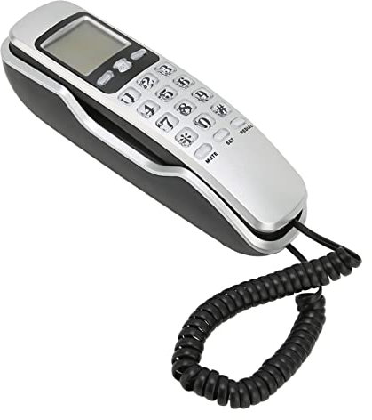 KX-T888CID Teléfono con Cable para Oficina en Casa, Teléfono de Línea Fija para Escritorio/Pared, Compatible con FSK DTMF E Identificador de Llamadas, con Pantalla LCD (Plata)