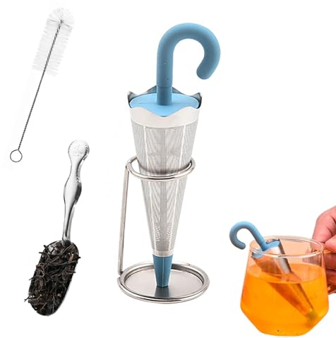 Edles Teefilter-Set aus Edelstahl & Silikon inkl. Teelöffel & Reinigungsbürste, Praktisch & Langlebig für Teeliebhaber
