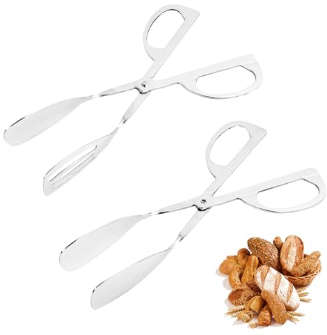 Anseom Pinza Cucina in Acciaio Inossidabile 2PCS Pinze per Barbecue Pinze per Alimenti Pinze per Buffet Pinza per Insalata Acciaio Inossidabile Multifunzione Forma delle Forbici Pinze per Servire