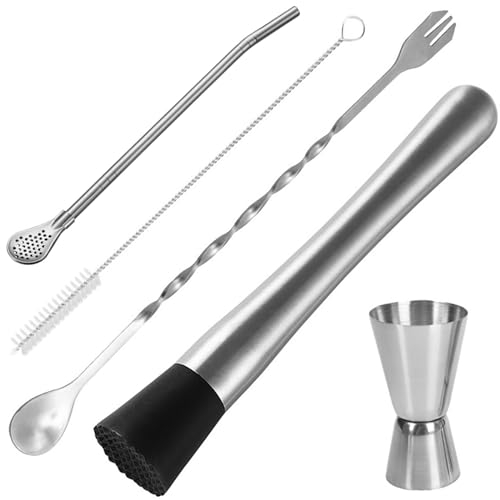 Bamyli Cocktail Muddler Set, Stainless Steel Bartender Tools