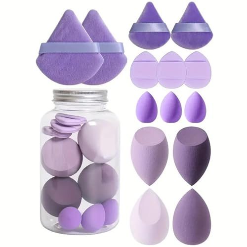 14 Pièces Éponges De Maquillage - Beauty Bl-ender Set, Kit Éponges De Maquillage Et Houpettes, Éponge Fond De Teint Éponge Maquillage, Mélangeur De Beauté Éponges De Fondation Pour Femme, Petite Amie