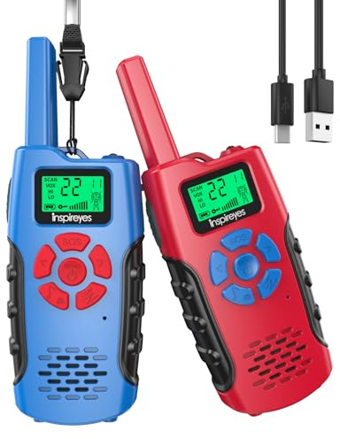 Inspireyes Rechargeable Walkie Talkie, Children's Gift, Set of 2