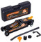 Wagenheber hydraulisch 2,5 Tonnen Flache Ausführung 80mm – 360mm Low Profile inkl. Koffer + SUV- Adapter + 2X Gummiauflage Hydraulischer KFZ- Rangierwagenheber 360° Rollen (Orange)