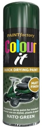 SDMAX NATO Green Aerosol Spray Paint, Quick Drying, Matte And Durable Finish, Bright Colour, Smooth Coating, Easy To Use, Portable, Interior And Exterior Use, 400ml (1PCS)