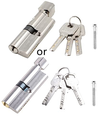 KANGQL Serratura per porta, serratura a cilindro di sicurezza per interni, antifurto in metallo, con 3 chiavi, accessori per porte di casa