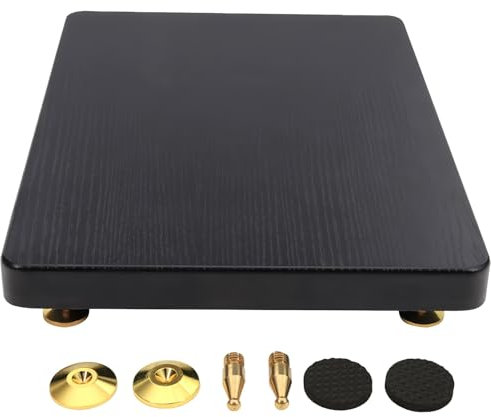 Support D'isolation Pour Caisson De Basses À 2 Étages,Plate-Forme De Pieds D'isolation Pour Haut-Parleur,Base Stabilisatrice,avec Clou En Cuivre Fixe,Pour Studio De Cinéma Maison(Black B,30x35cm)