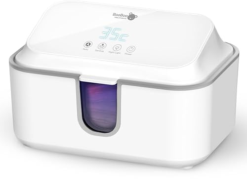 BooBoo ® Baby Wipe Warmer with UV Sanitiser | Wipe Warmer for Babies Including Night Light | Large Capacity Wet Wipe Dispenser | x3 Precise Temperature Modes with Fast Heating