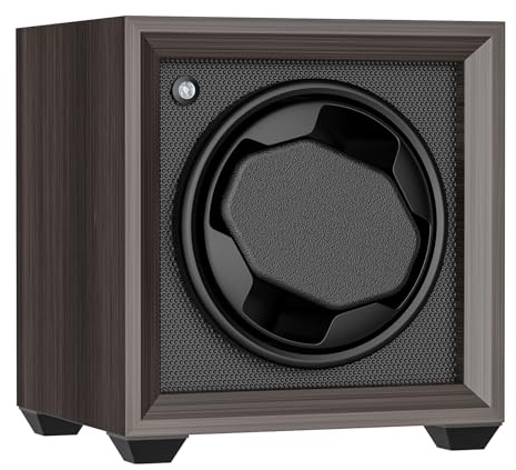 Feibrand Watch Winder, Automatic Watch Winders for 1 Watches Single Wooden Watchs Box Self Winding Watches Shaker Spinner Watches Turner Rotator Display Case with Quiet Motor Auto Watchs Turner
