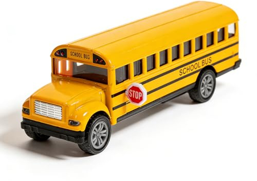 SWZY School Bus Toys, Yellow Mini Toy Buses,1:16 Alloy Puck Back School Bus for Kids,Metal Vehicles Toy,Vehicles Toy Pull Back Cars Alloy Diecast
