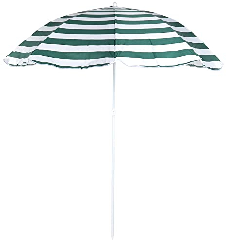 Unibos 1.8m Cotton Beach Umbrella Parasol Sun Shade Protection Garden New